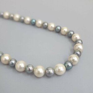 真珠 パール ネックレス 留め具シルバー刻印 パールサイズ 約6.8-9ｍｍ 約46.8g アクセサリー ジュエリー