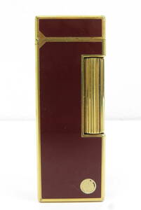 16749 ロ605-268　ダンヒル　ガスライター　赤茶　ワインレッド　ゴールド色　ローラー式　喫煙具　dunhill　中古品　佐川60