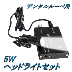 5W デンタル ヘッド ルーペ 用 ヘッドライトセット 歯科 拡大鏡 メガネ 角度調整可能 DIY 手作業 修理 双眼ルーペ