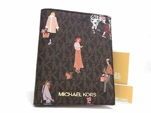 ■新品■未使用■ MICHAEL KORS マイケルコース MK柄 PVC 二つ折り 財布 ウォレット レディース ブラウン系 BJ2539