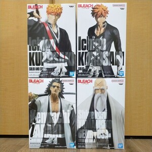 BLEACH SOLID AND SOULS 4種セット 黒崎一護 更木剣八 山本元柳斎重國 ブリーチ フィギュア 2セット有り