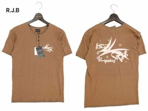 【新品 未使用】 R.J.B フラットヘッド 【50S COLLECTION】 半袖 ヘンリーネック Tシャツ カットソー Sz.38　メンズ 日本製　I4T01522_4#D