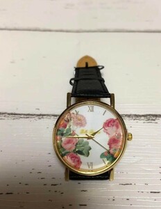 A26 新品 腕時計 時計 ブラック 黒 薔薇 ばら アクセサリー アナログ ファッション雑貨 小物 レディース 