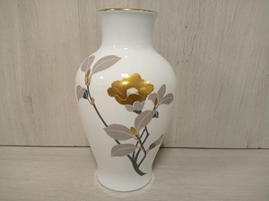 現状品 大倉陶園　オオクラトウエン　金蝕椿　花瓶　27cm