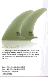 JEEF MCCALUM GLOW GLASS シングルフィン　マッカラム　クリステンソン　ツインフィン　フィッシュ　タイラーウォーレン　スキップフライ