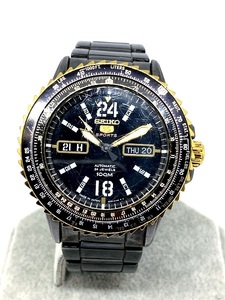 【即決/稼働品】SEIKO セイコー 5スポーツ 4R36-01S0 裏スケルトン 24石 ステンレス 自動巻き デイデイト メンズウォッチ 腕時計