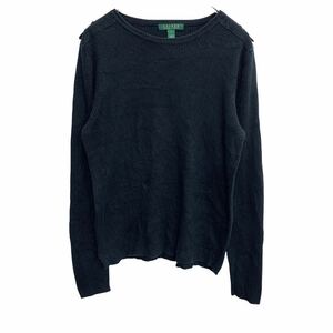 LAUREN RALPH LAUREN コットン ニットセーター Lサイズ ラルフローレン レディース ネイビー 古着卸 アメリカ仕入 t2203-3386