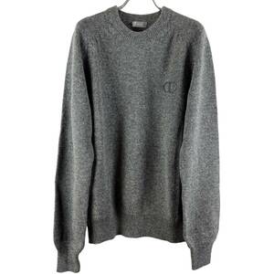 Dior (ディオール) CD Icon Logo Embroidered Longsleeve Knit Sweater (grey)