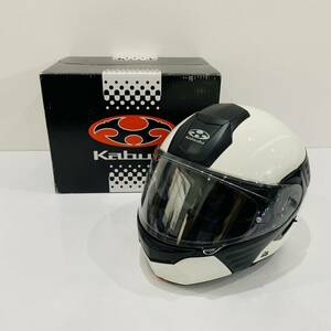 ●オージーケーカブト システム KAZAMI XL バイク用ヘルメット OGK KABUTO ホワイトメタリック/ブラック カザミ XLサイズ L1363