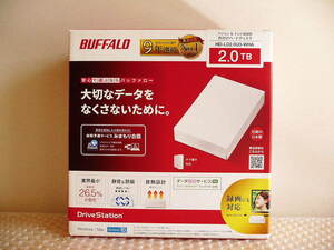 送料無料 美品 BUFFALO バッファロー 2TB 外付けハードディスク HD-LD2.0U3-WHA ♪HD-LDU3-Aシリーズ パソコン/テレビ録画/PS4対応 日本製