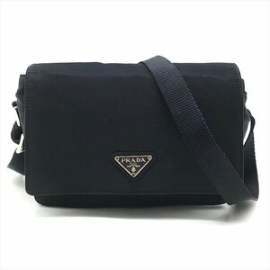 1円 良品 PRADA プラダ テスート ナイロン ショルダー バッグ ネイビー 三角ロゴ k1813