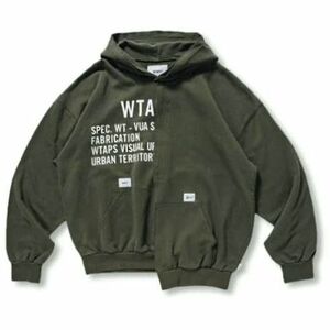 美品 21SS WTAPS RAGS HOODED COTTON Lサイズ パーカー Olive Drab オーリブ ドラブ 211ATDT-CSM39 ダブルタップス