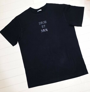 一円出品♪ディオールオム『ロゴ DIOR ET MOI スパンコール 半袖シャツ sizeXL』 メンズ 半袖Tシャツ　クリスチャンディオール