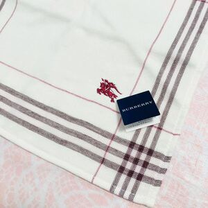 【人気柄】新品/BURBERRY/タオルハンカチ/正規品/バーバリー/綿100%/未使用/即決あり/匿名発送/ノバチェック/レディース/女性用/白/2