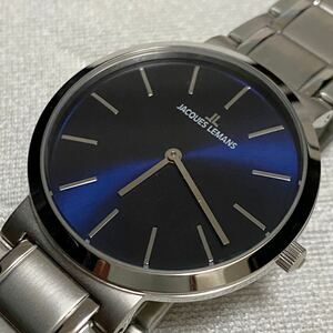 JAQUES LEMANS ジャックルマン 腕時計 36mm シルバー 1-1998C 新品未使用　長期保管品 電池交換済