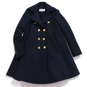 LOEWE Double breasted coat size34 ネイビー ロエベ ダブルブレストコート イタリア製