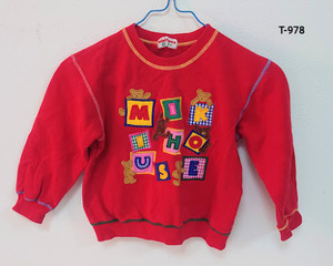 《中古》　MIKI HOUSE ミキハウス　トレーナー　レトロ　サイズ：100 赤　子供服