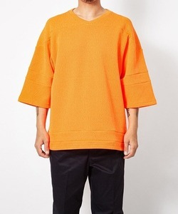 SON OH THE CHEESE/サノバチーズ/knitball tee/ニットボールT/軽量ニット フットボールTシャツ/ビッグシルエット/オレンジ/Lサイズ