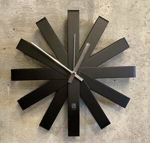 Ribbon wallclock black(検ミッドセンチュリー,midcentury,スウィープムーブメント,ジョージネルソン,イームズ,カッシーナ,B&B等と相性良