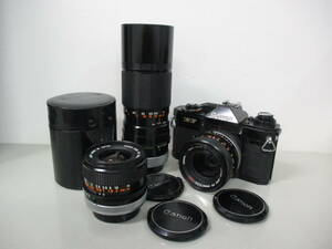 □44531□【動作未確認】Canon/キャノン　EF　レンズ3本セット　50mm 1:1.4/28mm 1:2.8/100-200mm 1:5.6　一眼レフ　フィルムカメラ
