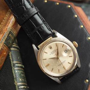ロレックス 1601 1961年 デイトジャスト コンビ 初期YGベゼル 段落 アルファ針 アンティーク メンズ 腕時計 ROLEX OH済1年保証