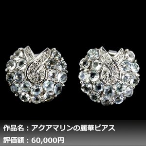 【1円新品】イケゾエガレ｜6.00ct 天然アクアマリン K14WG仕上ピアス｜作家モノ｜本物保証｜日宝協鑑別対応