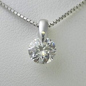 ダイヤモンド ネックレス プラチナ 一粒 2.0ct 鑑定書付 2.196ct Hカラー SI2クラス VGカット CGL