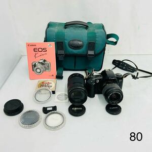 5SC007 Canon キャノン EOS Kiss フィルムカメラ 一眼レフカメラ カメラ レンズ 取説 ケース付き 中古 現状品 動作未確認