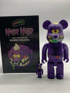 中古 BE@RBRICK MADBALLS HORN HEAD ベアブリック マッドボールズ ホーンヘッド 100％ & 400％ ※現状渡し品