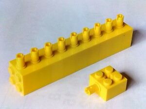 レゴ　LEGO　2×2　ピン付き　十字穴　黄色　イエロー　10個セット　パーツ