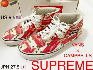 ★Supreme × Campbell × Vans★2012★トリプルコラボ★27.5cm US9.5★箱付き★ハーフ キャブ half cab★ホームクリーニング済★美品