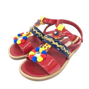 ◆DOLCE&GABBANA ドルチェ&ガッバーナ サンダル 30◆ レッド エナメル キッズ 子供靴 シューズ shoes キッズ