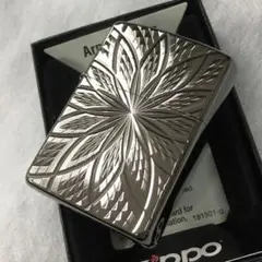 ZIPPO アーマー　新品　ダイアカット　両面彫刻　ブラックニッケル　ジッポー