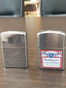 (２４９５)Zippo ジッポBudweiser ライター　Zippo ジッポSAIPANライターセット　☆火花確認済み☆