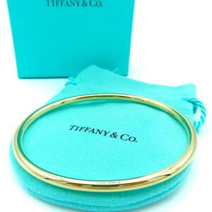 【送料無料】 未使用 Tiffany&Co. ティファニー イエローゴールド バングル 585 K14 OU14