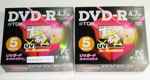 TDK　DVD-R47HCX5G　 DVD-R 4倍速　超硬UVガード　 1個5枚入り　2個セット ( 計10枚 )　 日本製　　未使用　　001