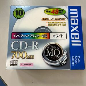 CD-R 700MB maxell 10PACK 高速48倍速退覆う　薄型５㎜ケース　インクジェット ホワイト　4902580347024