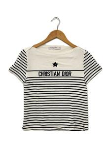 Christian Dior◆2022年製/DIORIVIERA/半袖カットソー/S/コットン/WHT/ボーダー/243T31A4085