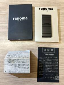 【4552】Vintage ヴィンテージ 極美品 ガスライター renoma PARIS　保証書 説明書付き レノマ　