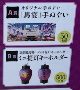 JRA 馬宴抽選会A.Ｂ賞　天皇賞・春　手ぬぐい　提灯キーホルダー　