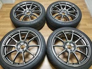 【超美品】18インチ 9J +50 PCD100 ADVAN Racing RSⅢ BRZ 86 STI レガシィ インプレッサ プリウス カローラスポーツ CT200h RZ RG RS GT