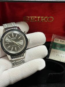 希少 純正ブレス SEIKO セイコー 初期型 ワンプッシュクロノグラフ 45899 稼動品 化粧箱付き 風防交換済み◎