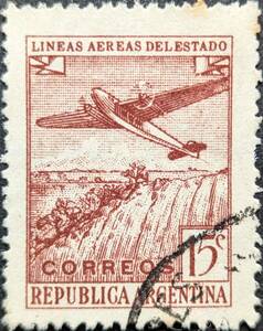 【外国切手】 アルゼンチン 1946-1948年 発行 アルゼンチン航空 消印付き