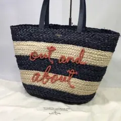 美品★ kate spade ケイトスペード ストロー カゴ トートバッグ