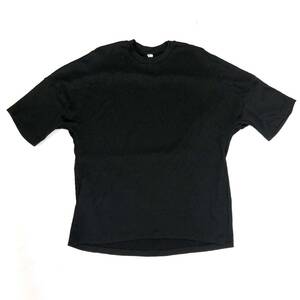 ATTACHMENT ユニーク シェイプ ナイロン リブ ドルマン S/S Tシャツ #3 AJ21-021 ブラック アタッチメント