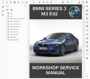 BMW E92 M3 3シリーズ 3series ワークショップマニュアル 整備書 配線図セット