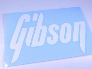 Gibson ロゴ ステッカー ホワイト 中 #USTICKER-GIBLN-WHM