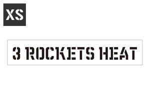 ステンシルシート ステンシルプレート ステンシル アルファベット DIY クイックステンシル サイズXS 3 ROCKETS HEAT ロケット砲弾