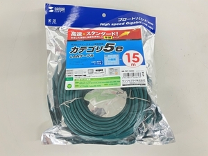 サンワサプライ Cat 5e単線LANケーブル 15m グリーン KB-T5T-15GN 未使用 K8787571