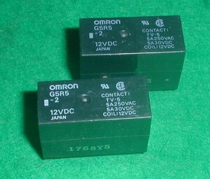 PCBリレー　オムロン omron G5R5-2 (DC12V)　２個セット